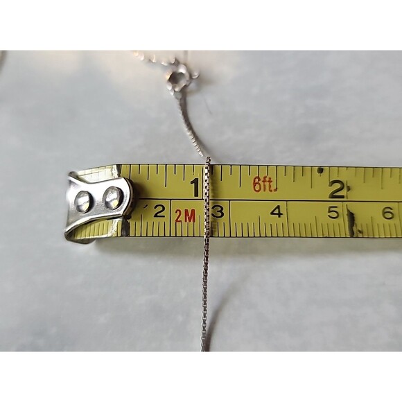 925 Sterling Silver Box Chain Necklace Vintage Italy - Picture 9 of 10